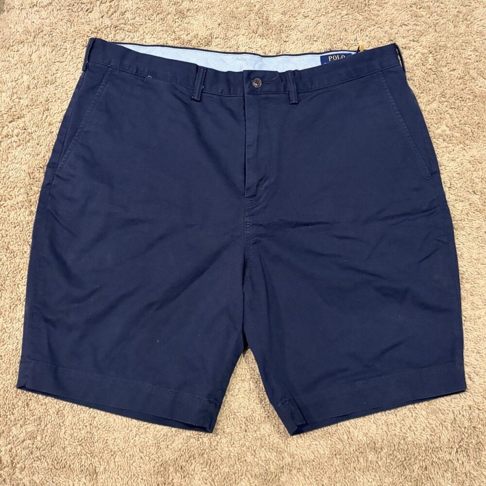 Polo Ralph Lauren Shorts Mens 38 Navy Blue Stretch Cotton Twill 9” Classic Fit